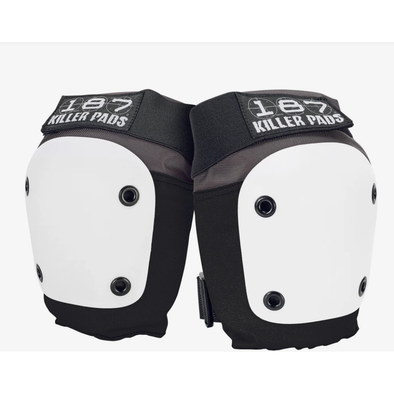 187 Fly Knee Pad Grey/Black with White Caps