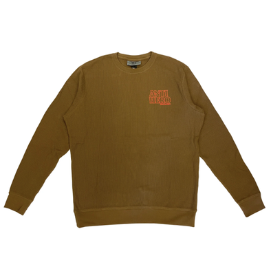 ANTIHERO LIL BLACK HERO OUTLINE WAFFLE KNIT CREWNECK