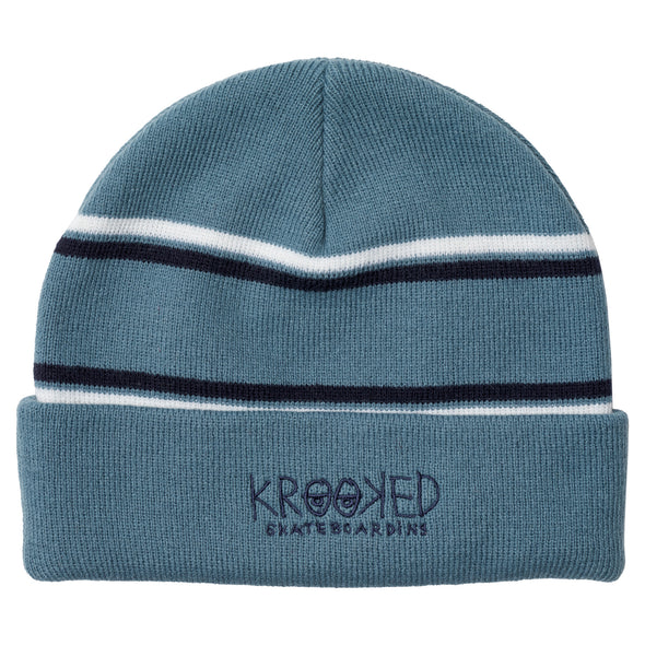 KROOKED EYES CUFF BLUE/NAVY/WHITE BEANIE