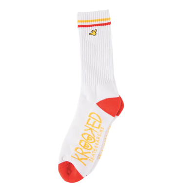 KROOKED OG BIRD white/red SOCks