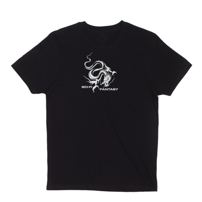 Sci Fi Fantasy Dragon black Tee