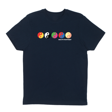 Sci Fi Fantasy Yin Yang navy Tee