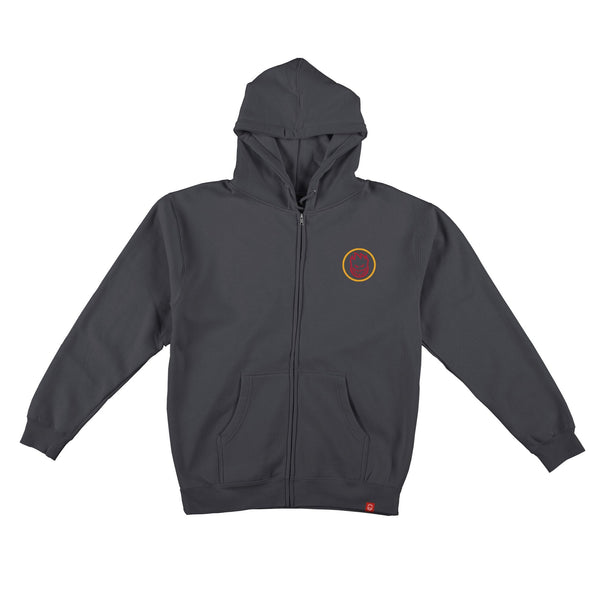 Spitfire Classic Swirl Overlay charcoal Zip Hoody
