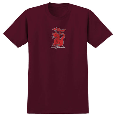 Krooked Kat Serpent burgandy Tee
