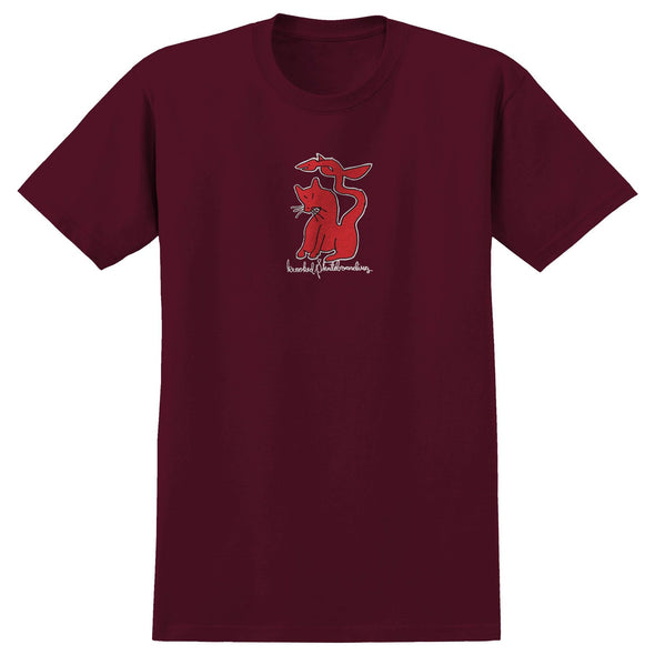 Krooked Kat Serpent burgandy Tee
