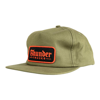 Thunder Script Patch army green Hat